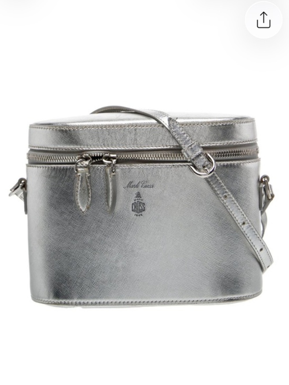 *Mark Cross* Elegant Silver Vanity Crossbody Bag